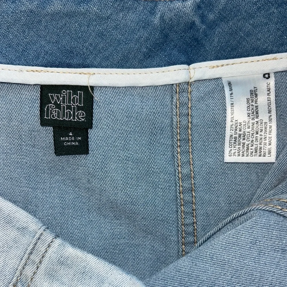 Wild Fable Denim Mini Skirt - Size 4 - Bleached Denim